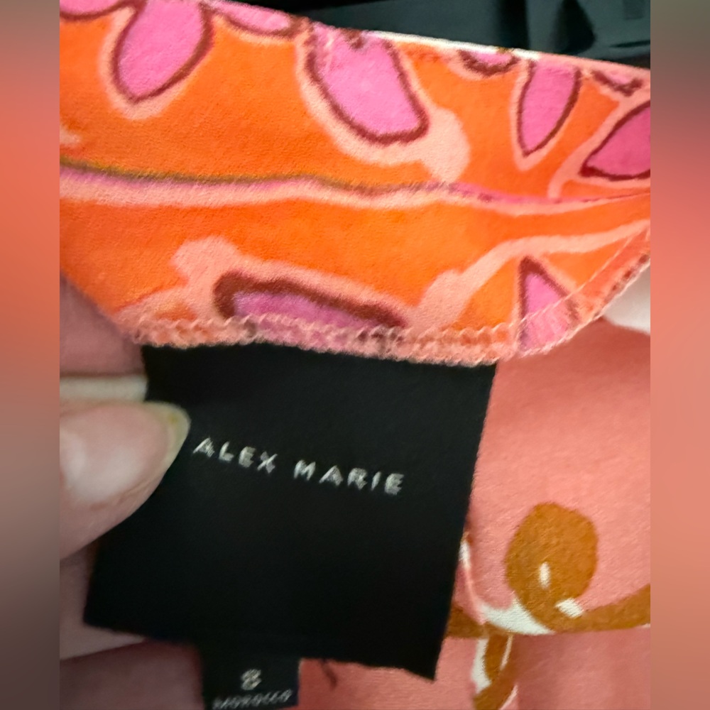 Alex Marie Floral Wide Leg Pants in Pink and Brown - Picture 6 of 12